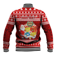 Personalized Tonga Christmas Baseball Jacket Kilisimasi Fiefia Santas Coat Of Arms LT05 - Polynesian Pride