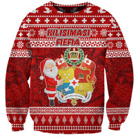 Personalized Tonga Christmas Sweatshirt Kilisimasi Fiefia Santas Coat Of Arms LT05 Unisex Red - Polynesian Pride