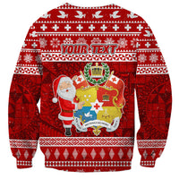 Personalized Tonga Christmas Sweatshirt Kilisimasi Fiefia Santas Coat Of Arms LT05 - Polynesian Pride