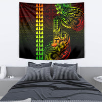 Hawaii Hauoli Makahiki Hou Tapestry Lono Hawaiian God Kakau Polynesian Tribal Reggae LT05 - Polynesian Pride