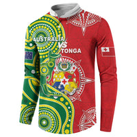 Custom Tonga Australia Rugby Button Sweatshirt Kangaroos And Tonga Mate Maa Together