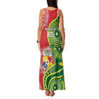 Custom Tonga Australia Rugby Family Matching Tank Maxi Dress and Hawaiian Shirt Kangaroos And Tonga Mate Maa Together LT05 - Polynesian Pride