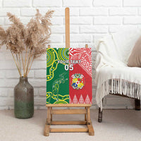 Custom Tonga XIII And Australia Kangaroos Canvas Wall Art Mate Maa Tongan Ngatu With Aboriginal