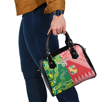 Custom Tonga XIII And Australia Kangaroos Shoulder Handbag Mate Maa Tongan Ngatu With Aboriginal