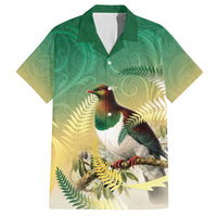 New Zealand Pigeon Kereru Hawaiian Shirt Maori Fern Art Green Gradient LT05 Green - Polynesian Pride