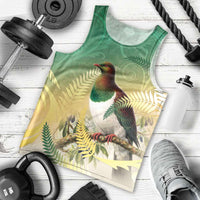 New Zealand Pigeon Kereru Men Tank Top Maori Fern Art Green Gradient - Polynesian Pride