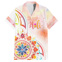Happy Holi Festival Family Matching Tank Maxi Dress and Hawaiian Shirt Rangoli With Polynesian Pattern LT05 Dad's Shirt - Short Sleeve White - Polynesian Pride