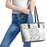 Brain Cancer Warrior Leather Tote Bag Never Give Up