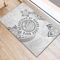 Brain Cancer Warrior Rubber Doormat Never Give Up