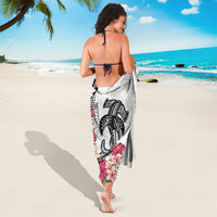 White Polynesian Hammerhead Shark Tribal Pattern Sarong LT05 - Polynesian Pride