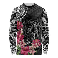 Black Polynesian Hammerhead Shark Tribal Pattern Long Sleeve Shirt LT05 Unisex Black - Polynesian Pride