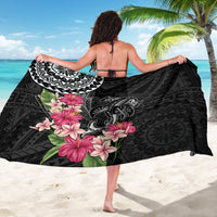 Black Polynesian Hammerhead Shark Tribal Pattern Sarong LT05 - Polynesian Pride