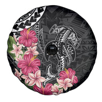 Black Polynesian Hammerhead Shark Tribal Pattern Spare Tire Cover