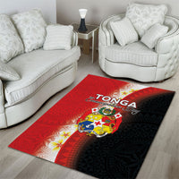 Tonga Emancipation Day Area Rug Tongan Ngatu Pattern With Plumeria