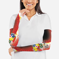Personalised Tonga Emancipation Day Arm Sleeves Tongan Ngatu Pattern With Plumeria