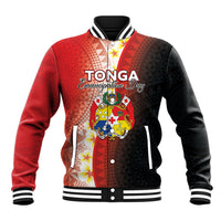 Personalised Tonga Emancipation Day Baseball Jacket Tongan Ngatu Pattern With Plumeria