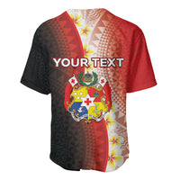 Personalised Tonga Emancipation Day Baseball Jersey Tongan Ngatu Pattern With Plumeria