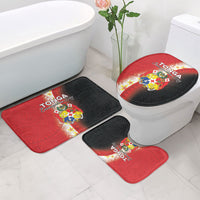 Tonga Emancipation Day Bathroom Set Tongan Ngatu Pattern With Plumeria