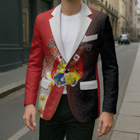 Personalised Tonga Emancipation Day Blazer Tongan Ngatu Pattern With Plumeria