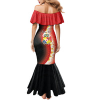 Personalised Tonga Emancipation Day Family Matching Mermaid Dress and Hawaiian Shirt Tongan Ngatu Pattern With Plumeria LT05 - Polynesian Pride