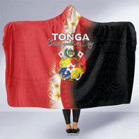 Tonga Emancipation Day Hooded Blanket Tongan Ngatu Pattern With Plumeria