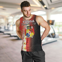Personalised Tonga Emancipation Day Men Tank Top Tongan Ngatu Pattern With Plumeria