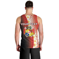 Personalised Tonga Emancipation Day Men Tank Top Tongan Ngatu Pattern With Plumeria