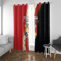 Tonga Emancipation Day Window Curtain Tongan Ngatu Pattern With Plumeria