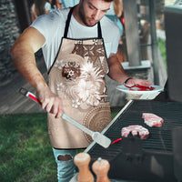 Tonga Ngatu Motifs Apron With Coat Of Arms Beige