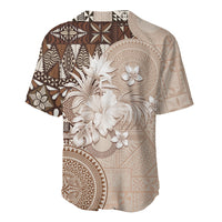 Tonga Ngatu Motifs Baseball Jersey With Coat Of Arms Beige