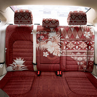 Tonga Ngatu Motifs Back Car Seat Cover With Coat Of Arms Red