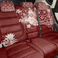 Tonga Ngatu Motifs Back Car Seat Cover With Coat Of Arms Red