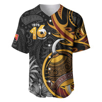 Personalised Papua New Guinea Baseball Jersey Happy Independence Day LT05 Black - Polynesian Pride