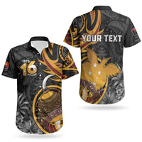 Personalised Papua New Guinea Couples Matching Off The Shoulder Long Sleeve Dress and Hawaiian Shirt Happy Independence Day LT05 - Polynesian Pride