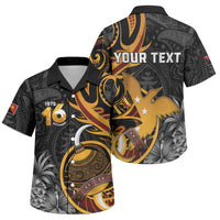 Personalised Papua New Guinea Family Matching Puletasi and Hawaiian Shirt Happy Independence Day LT05 Son's Shirt Black - Polynesian Pride