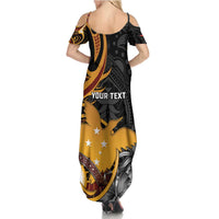 Personalised Papua New Guinea Family Matching Summer Maxi Dress and Hawaiian Shirt Happy 50th Independence Anniversary LT05 - Polynesian Pride