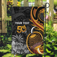 Personalised Papua New Guinea Garden Flag Happy Independence Day LT05 Garden Flag Black - Polynesian Pride