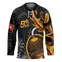 Personalised Papua New Guinea Hockey Jersey Happy Independence Day LT05 Unisex Black - Polynesian Pride