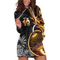 Personalised Papua New Guinea Hoodie Dress Happy Independence Day LT05 Black - Polynesian Pride