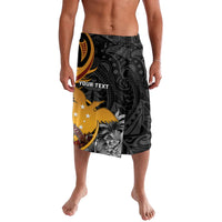 Personalised Papua New Guinea Lavalava Happy Independence Day LT05 Black - Polynesian Pride