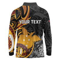 Personalised Papua New Guinea Long Sleeve Polo Shirt Happy Independence Day LT05 - Polynesian Pride