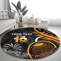 Personalised Papua New Guinea Round Carpet Happy Independence Day LT05 - Polynesian Pride