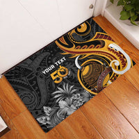Personalised Papua New Guinea Rubber Doormat Happy Independence Day LT05 - Polynesian Pride