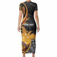 Personalised Papua New Guinea Short Sleeve Bodycon Dress Happy Independence Day LT05 - Polynesian Pride