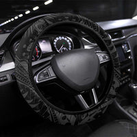 Papua New Guinea Steering Wheel Cover Happy Independence Day LT05 Universal Fit Black - Polynesian Pride