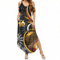 Personalised Papua New Guinea Summer Maxi Dress Happy Independence Day LT05 Women Black - Polynesian Pride