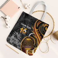Personalised Papua New Guinea Tote Bag Happy Independence Day LT05 White Strap One Size Black - Polynesian Pride