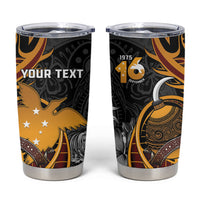 Personalised Papua New Guinea Tumbler Cup Happy Independence Day LT05 Black - Polynesian Pride