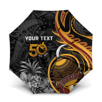 Personalised Papua New Guinea Umbrella Happy Independence Day LT05 One Size Folded 11.42 inch Opened Diameter 37.4 inch Black - Polynesian Pride