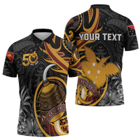 Personalised Papua New Guinea Zipper Polo Shirt Happy Independence Day LT05 - Polynesian Pride